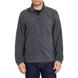 IZOD Men's Full Zip Fleece Lightweight Spring Jacket Gray
